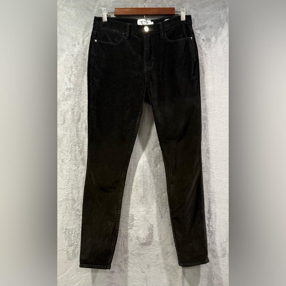 Frame Le High Skinny Jeans Noir Velour Trouser Women’s Size 27